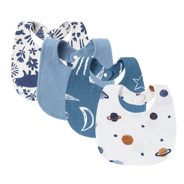 Bavoir carré cowboy bleu-petite planète bleu ciel étoilé