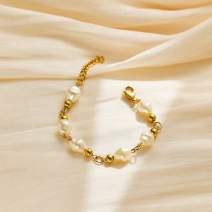 New Design Wholesale Anti-Allergy PVD <b>Gold</b> Plated Stainless Steel Custom Beads <b>Bracelet</b> With Logo - Product Image 4