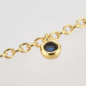 High Quality Elegant Yellow Gold Charm <b>Bracelet</b> with <b>Blue</b> <b>Sapphire</b> Stone for Women - Product Image 1