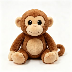 Peluche de mono personalizado, lindo mono marrón sentado, juguete de peluche suave. - Product Image 2