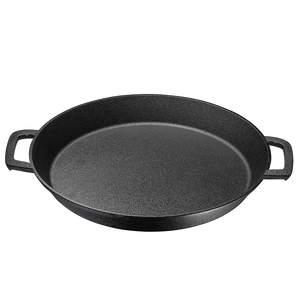 Poêle à <span class=keywords><strong>paella</strong></span> en fonte pré-assaisonnée de grande taille 19 pouces, poêle à frire, grandes poignées en boucle, poêle de camping, plaque à pizza - Product Image 3