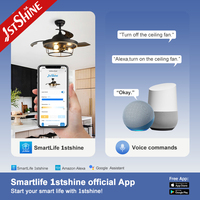 1stshine Style industriel Économisez de l'espace Télécommande Moteur CC Ventilateur de plafond invisible pour la maison