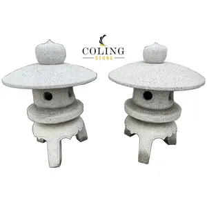 AZ jardin lanternes décoratives en pierre japonaise lanterne de jardin LA009 Kodai rokaku <span class=keywords><strong>Yukimi</strong></span> lanternes à cadre en bois - Product Image 3