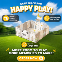Parque de juegos modular para bebés de montaje sin herramientas, corralito de seguridad de instalación rápida con base de ventosas