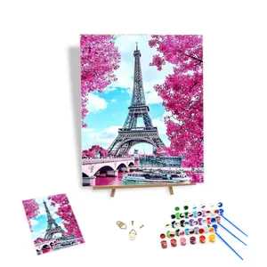 Diy Painting By Numbers Landscape Canvas Art Graceful Oil Painting By Numbers For Paint By Numbers Eiffel Tower