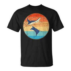 Camiseta Retro Stingray Ocean Animal Manta Ray para adulto, unisex, diseño vintage negro - Product Image 1