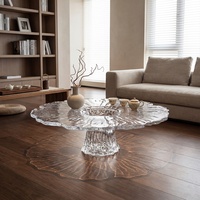 Nouvelle table console multifonctionnelle de luxe en acrylique cristal glacé en forme de lotus pour villas et salles à manger