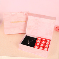 Kotak Perhiasan Hadiah Bunga Sabun Hari Valentine Tutup Kotak Parfum Kalung Lipstik Kreatif