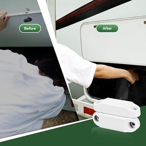 Loquet magnétique pour porte de camping-car et porte de remorque, maintien ouvert, avec fixation par vis (blanc, 4 paires) - Product Image 3