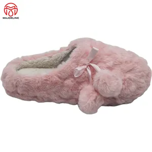 Wholesale Women Soft Fashion Fur Indoor Bedroom Bed Lovely Furry Winter Warm Embossed Star Slippers