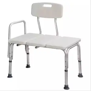 임산부 및 노인을위한 등받이와 목욕 의자가있는 직사각형 팔걸이 알루미늄 합금 샤워 의자