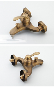 Ensemble de <span class=keywords><strong>douche</strong></span> mural <span class=keywords><strong>en</strong></span> laiton brossé à double poignée, avec pommeau pluie/jet massant et valve <span class=keywords><strong>en</strong></span> céramique, pour appartement et villa - Product Image 6
