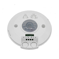 PIR saklar lampu Sensor gerak Super tipis, detektor inframerah pemasangan langit-langit deteksi jarak jauh