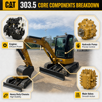 Excavatrice CAT 303.5 d'occasion professionnelle à faible nombre d'heures de travail, compacte, pour le marché mondial – Machine d'excavation CAT