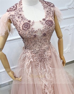 Ruolai LWC8028 <span class=keywords><strong>abito</strong></span> da sera di lusso De Soiree manica lunga con perline <span class=keywords><strong>rosa</strong></span> brillante <span class=keywords><strong>abito</strong></span> da sera <span class=keywords><strong>abito</strong></span> da sera - Product Image 4