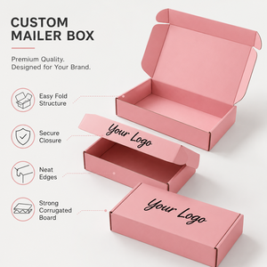 กล่องไปรษณีย์พับได้สีชมพูด้าน พิมพ์ลายตามสั่ง ขายส่งจากโรงงาน หลายขนาด กล่องกระดาษลูกฟูกสำหรับจัดส่ง รีไซเคิลได้ พิมพ์โลโก้ตามสั่ง - Product Image 2