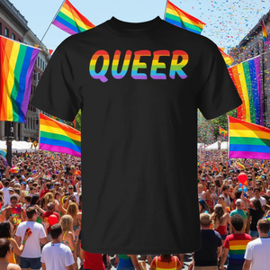 Queer <b>Shirt</b> LGBT Pride <b>Rainbow</b> Print T-<b>Shirt</b> For Women Men Unisex Apparel - Product Image 3