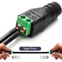 Conector de Alimentación CC de 12V 5A, Jack Hembra/Macho de 2.1mm x 5.5mm, Adaptador de Tornillo para Tira LED y Cámara CCTV