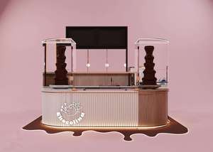 Kiosque à chocolat moderne personnalisé LUX avec éclairage LED, design de boutique de vente au détail pour centre commercial, stand d'îlot pour la vente de chocolat - Product Image 4