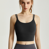Sujetador Deportivo de Yoga para Mujer FH, Sólido, Transpirable, de Alta Sujeción, de Nailon, Sin Costuras, Sin Tirantes, de Cintura Alta, de Alta Calidad