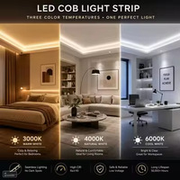Bande LED COB à spectre complet 24V, barre lumineuse douce pour halls, adhésive, haute luminosité, auto-adhésive, longues bandes linéaires