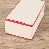 Caja de Papel Plegable para Envasado de Alimentos, Reciclada, Blanca y Roja, Resistente a la Grasa, Venta al Por Mayor