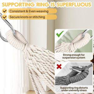 Xách Tay 660lbs Mạnh Mẽ Bông Võng Vải Thoải Mái Treo Trong Nhà/Ngoài Trời Cắm Trại Trọng Lượng Nhẹ Vườn Cây Dây Đeo Du Lịch - Product Image 6