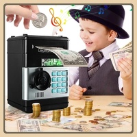 Mini Caja Fuerte Electrónica Automática de Plástico para Niños, Juguete de Banca y Dinero con Contraseña, Contador y Cerradura con Llave