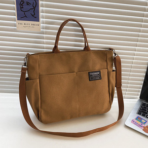 Wholesale Oversized Canvas <b>Tote</b> Bags with Custom Logo Slant Design for <b>Travel</b> School & Work Letter Pattern - Product Image 6