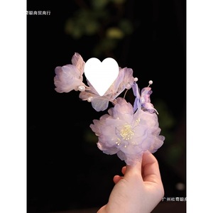 Handmade Silk Hair <b>Clip</b> Purple Floral Side <b>Clip</b> Women Headdress Yunnan Origin Manual Crafted Tang Dynasty Style - Product Image 3