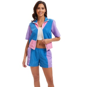 Conjunto Deportivo Retro para Mujer, Estilo Años 80, Pantalones Deportivos con Bloques de Color, Transpirables, Disfraz de Hip Hop para Fiestas - Product Image 5