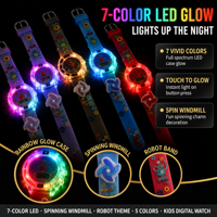 Meilleure Vente 2026 : Montre Numérique pour Enfants Robot Éolienne Tournante à LED 7 Couleurs, Lumière Tactile Arc-en-ciel, Vente en Gros OEM, Cadeau