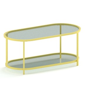 Mesa de centro de vidrio templado simple y moderna, adecuada para apartamentos pequeños y salas de estar, mesa de té de dos niveles, para hotel - Product Image 5