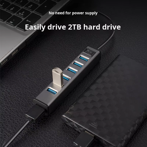 Hub USB 3.0 en aluminium à 7 ports avec port Type-C, interrupteur marche/arrêt, extension USB alimentée, station d'accueil - Product Image 3