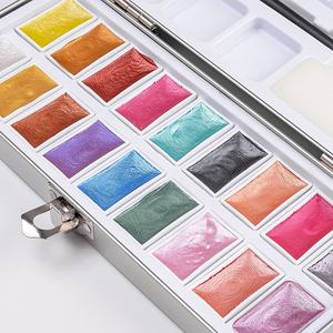 Fournitures d'art de peinture à l'<span class=keywords><strong>aquarelle</strong></span>, outil de qualité professionnelle <span class=keywords><strong>facile</strong></span> à utiliser avec 18 couleurs métalliques, pour débutants et artistes - Product Image 2