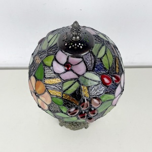 LongHuiJing 8Inch Tiffany Colored Glass <b>Table</b> <b>Lamp</b> Rose Grape Lotus Bedside <b>Table</b> <b>Lamp</b> Reading <b>Lamp</b> with Zinc Alloy <b>Base</b> - Product Image 6