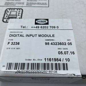 Module d'entrée numérique HIMA F3236 98432360205 Composant E/S de contrôle industriel - Product Image 1