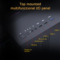 Boîtier PC MATX Lovingcool avec vue panoramique, bande lumineuse RGB intégrée, prend en charge les systèmes AIO 360 mm pour configurations de jeu, commande en gros