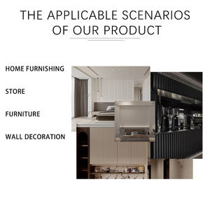 Panneaux muraux 3D de luxe en lattes rainurées, panneaux en <span class=keywords><strong>bois</strong></span> <span class=keywords><strong>massif</strong></span> ondulés uniques pour la décoration intérieure - Product Image 3