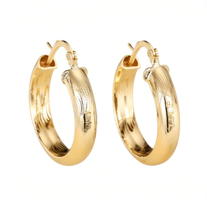 Boucles d'oreilles Oni Hoop plaquées or 18 carats en alliage de zinc, style classique, bijoux unisexes tendance, couleur dorée - Product Image 1