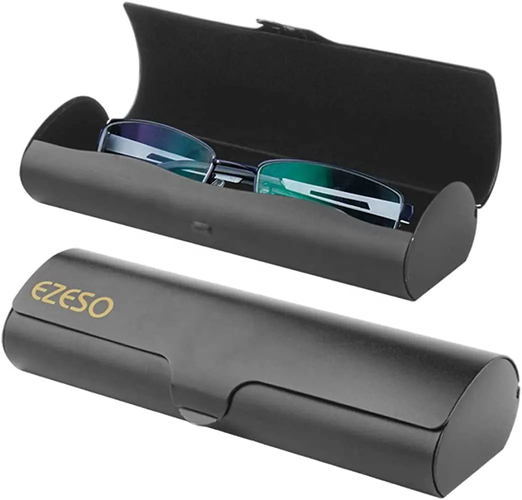 Kotak kacamata hitam bening casing kacamata aluminium kustom permukaan kualitas tinggi