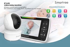 กล้องวิดีโอเบบี้มอนิเตอร์หน้าจอ 5.0 นิ้วพูดคุยสองทางการมองเห็นได้ในเวลากลางคืนดิจิตอล 3000mAh กล้องตรวจสอบเด็ก 360 องศา - Product Image 2