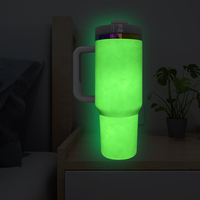 RTS Halloween Style lueur dans le noir 40oz arc-en-ciel plaqué gobelet pour gravure Laser poudre enduit camping-car tasse bouteille d'eau