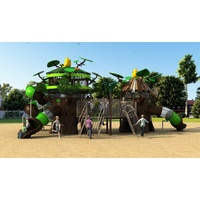 Parc de jeux pour enfants avec tyrolienne, tapis de sol en caoutchouc moderne pour exercices sportifs, aire de jeux extérieure