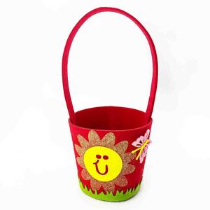 Panier à œufs de Pâques en tissu non tissé rouge, taille unique, décoration pour la fête des enfants - Product Image 5