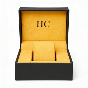 Boîte à montre classique personnalisée en cuir PU à charnière, coffret cadeau pour bijoux, coussin en cuir pour montre, gaufrage, logo personnalisé, prix de gros usine - Product Image 3