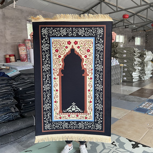 Libosa, alfombra de oración con estampado de terciopelo de cristal transfronterizo, alfombra de oración portátil con borlas, manta de taller de oración - Product Image 5