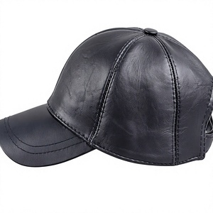 Gorra de Béisbol Unisex de Cuero PU, 6 Paneles, Color Sólido, Ajustable, Casual, para Adultos, para las Cuatro Estaciones - Product Image 1