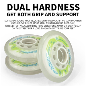 Roues de remplacement pour patins de hockey sur roulettes OEM, en PU, haute résilience 76a 78a, pour intérieur et extérieur, adhérence élevée, résistantes à l'abrasion - Product Image 4