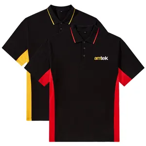 Camiseta polo personalizada com logotipo bordado, camisa de polo para trabalho masculina de algodão, 100%
